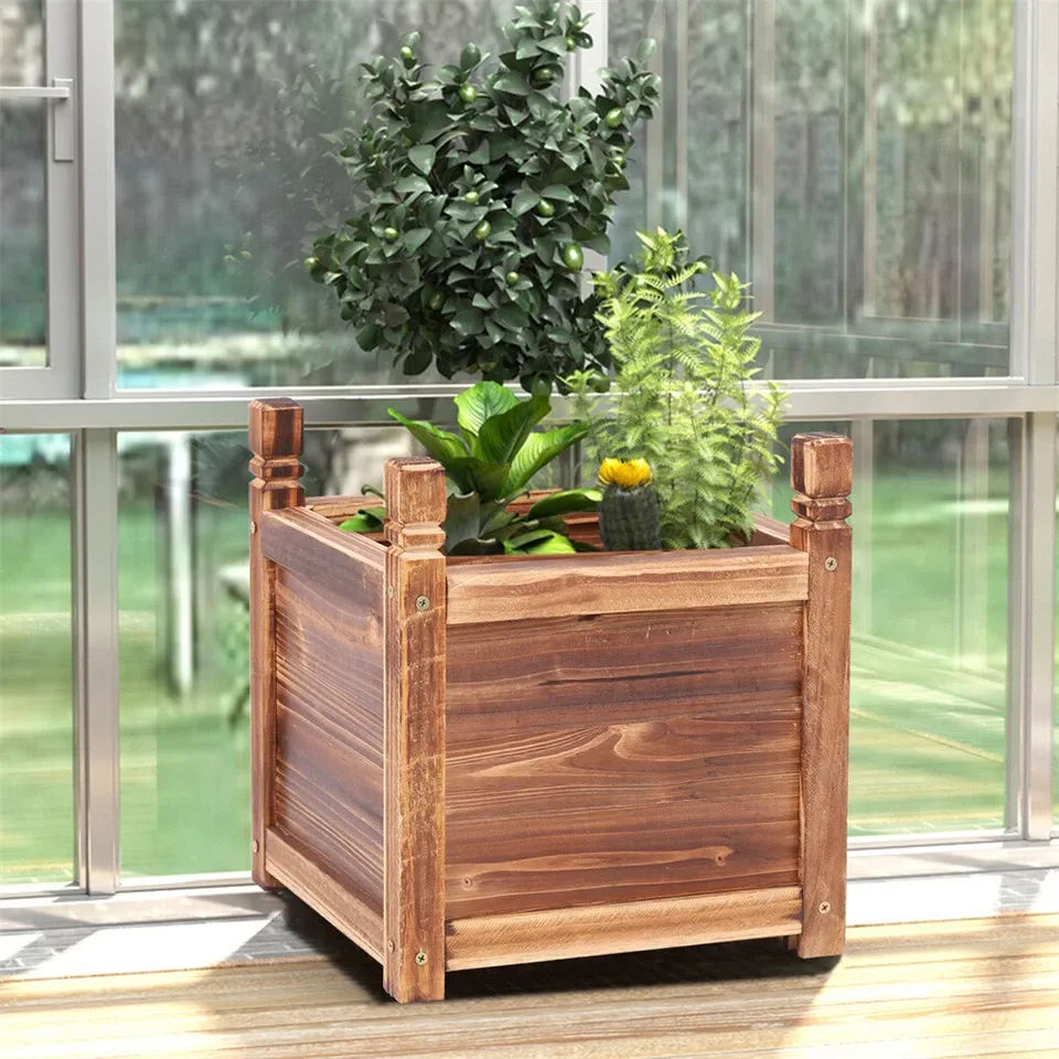 V178-66980-202508050940-00 Small Raised Garden Bed 30x30x33cm Wooden Planter Box - Image 1
