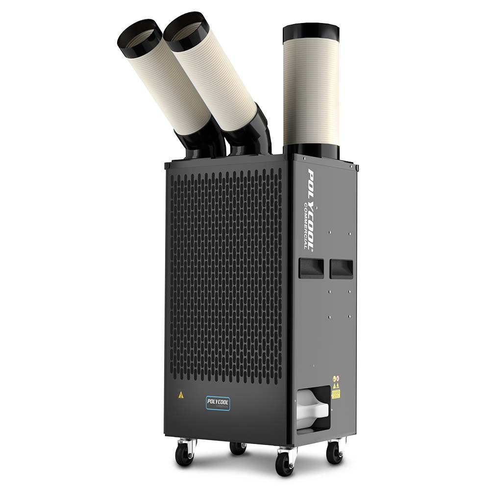 V219-AIRINDPLYA55K-202509221030-00 POLYCOOL 4.5kW Portable Industrial Spot Cooler, with Twin Cooling Ducts, 15A Plug - Image 1