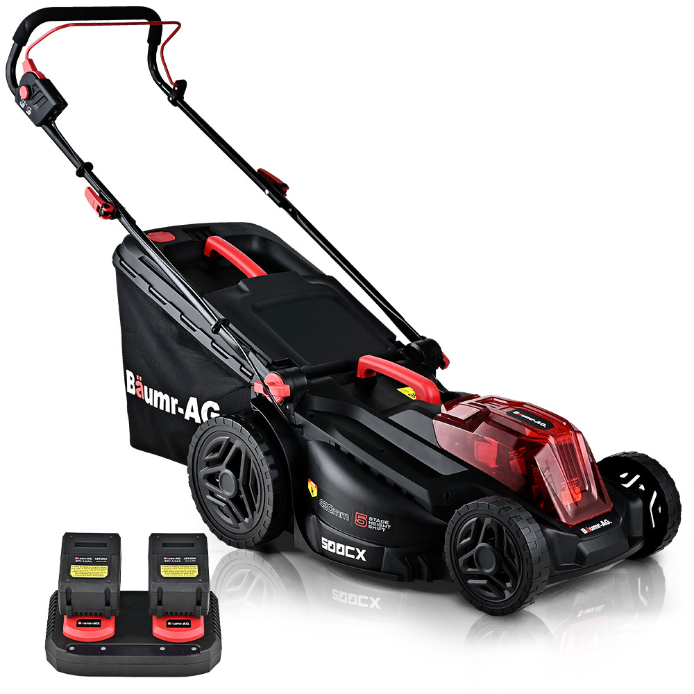 V219-MOWCLSBM500A-202509091555-00 BAUMR-AG 500CX 40V SYNC 17" Cordless Lawn Mower Kit, Fast Charger, 2 x 4Ah Battery, 5 Stage Height Adjustment - Image 1