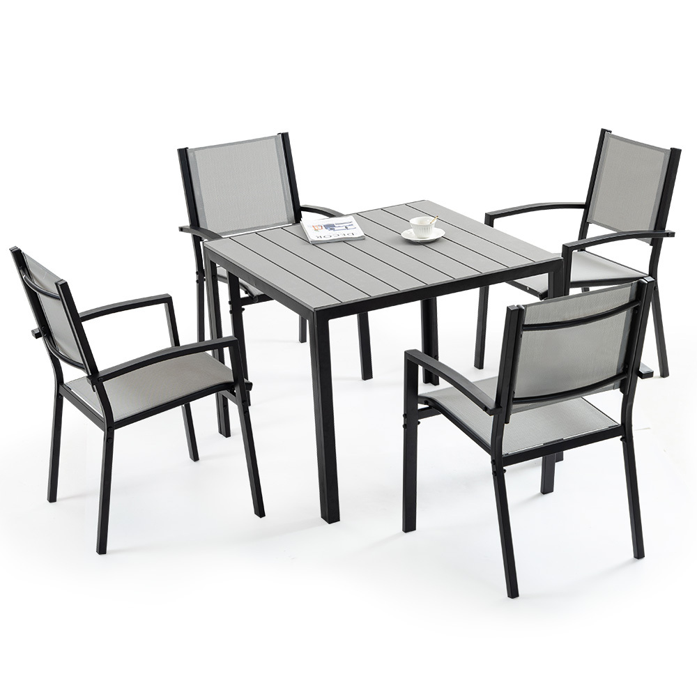 V219-OTDODSFOS9SS4T-202508191650-00 Fortia 5pc Outdoor Dining Furniture Set, 90 x 90cm Table and Chairs Setting for Outside - Image 1