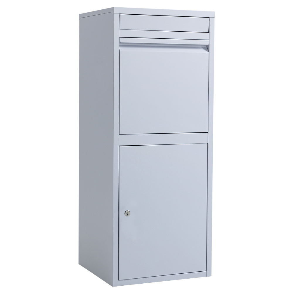 V219-STRLTBFOFW4A-202508051615-00 FORTIA Freestanding Parcel Post Box Letterbox, Letter Slot, Light Grey - Image 1