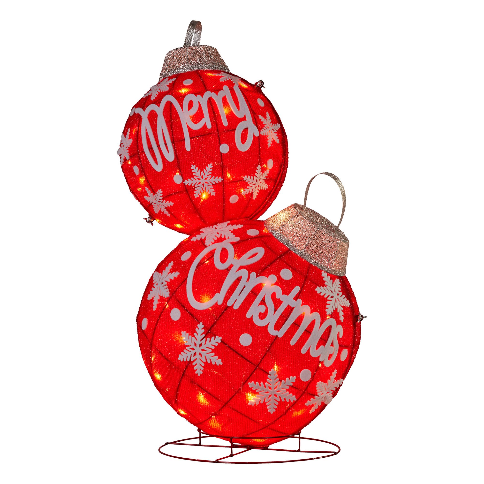 V240-112_MHA608-202509170825-00 Christabelle Oversized Christmas Bauble Display Warm White Led Lights Glitter - Image 1
