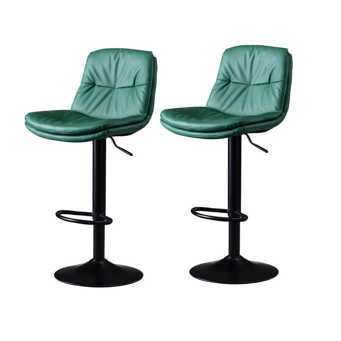 V255-8406_GREEN-202509191130-00 SERENITà Bar Stools Kitchen Bar Stool Leather Barstools Swivel Gas Lift Counter Chairs BS8406 Green - Image 1