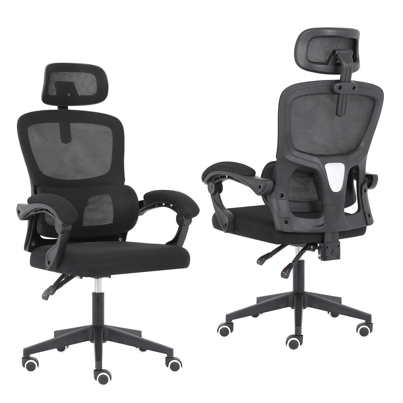 V274-FT-OC-2656B-BK-202507250946-00 Ergonomic Reclining Office Chair - Lumbar Support, Adjustable Headrest VELTRA - BLACK - Image 1