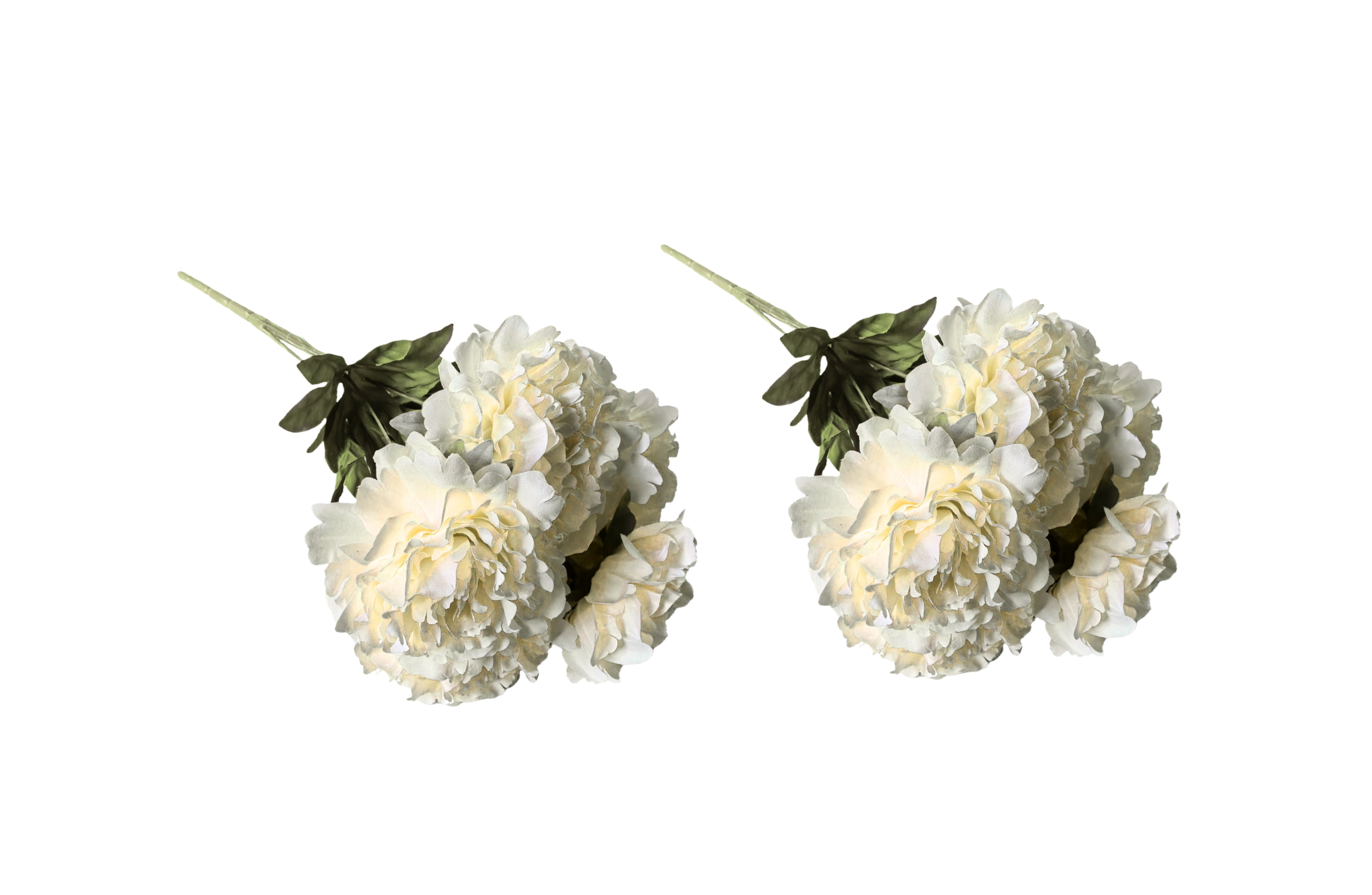 V292-HD-PLANT-BLOOMPEONY-45CM-WHITE-SO2-202509031647-00 Artificial Bloomed Peony Bunch – Set of 2 Bunches – 45cm with 5 Flowers Each - White - Image 1