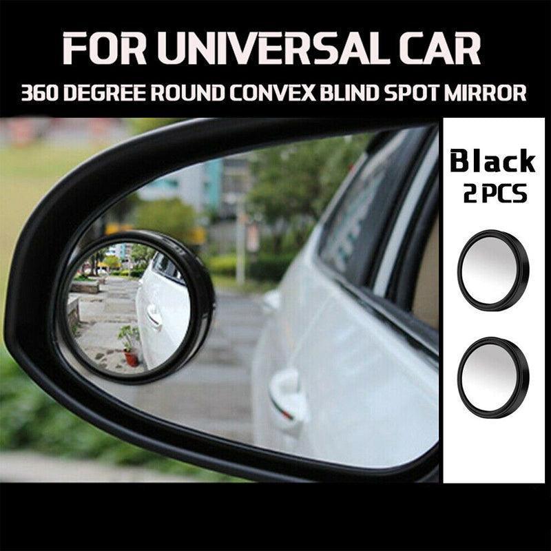V528-10A2BLACK98267-202509291709-00 2X Blind Spot Car Mirror 360 Wide Angle Adjustable Rear Side View Convex Black - Image 1