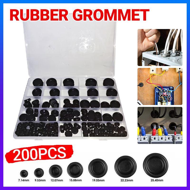 V528-200PCSRUBBERGROMMET-451753-202509251141-00 200 Pcs Auto Rubber Grommet Assortment Set Fastener Kit Blanking 7 Popular Sizes - Image 1