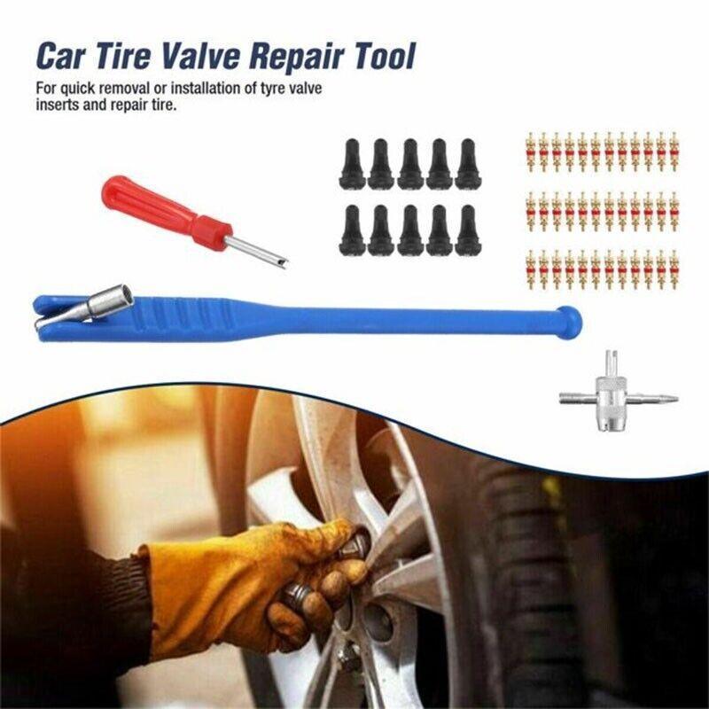 V528-43PCSVALVETOOL-452291-202509250954-00 43Pcs Car Tyre Valve Tool Stem Puller Base Quick Remover Tire Repair Installer - Image 1