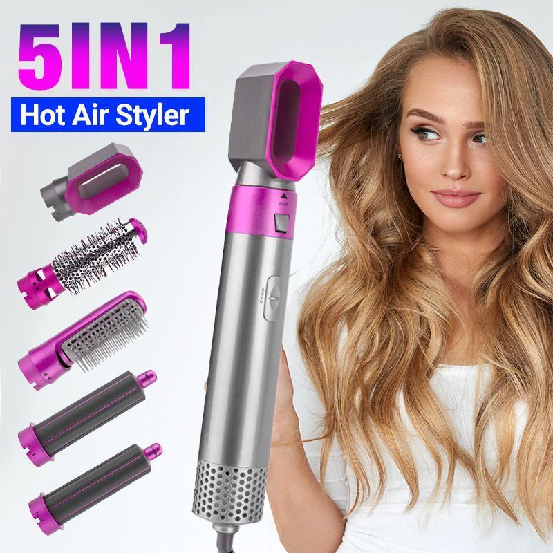 V528-5IN1ELECTRICHAIRDRYER-123331-202509251136-00 5 IN 1 Hair Dryer Brush Hot Comb Air Volumizer Curler Straightener Curling Style - Image 1