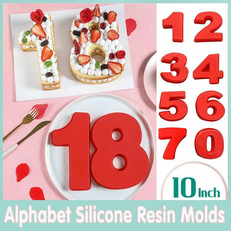 V528-9360101012489-202510010809-00 10 Inch Silicone Number Cake Mould Birthday Baking Pan Fondant Tools - 6 or 9 - Image 1