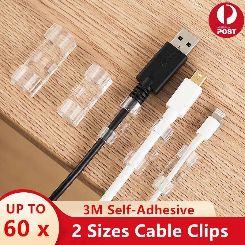 V528-9360101034887-202509302236-00 20PCS Cable Clips Management Holder Cord Wire Line Organizer Self-Adhesive M - M Size - Black x 20 PCS - Image 1