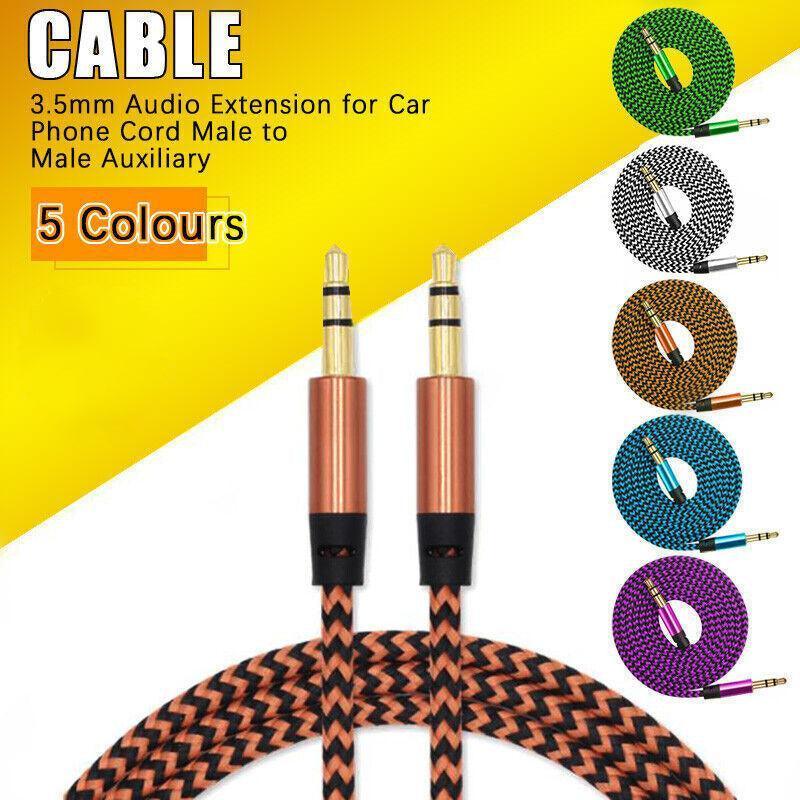V528-9360101036805-202510010309-00 AUX Cable 3.5mm Stereo Audio Input Extension Male to Male Auxiliary Car Cord - Orange - Image 1