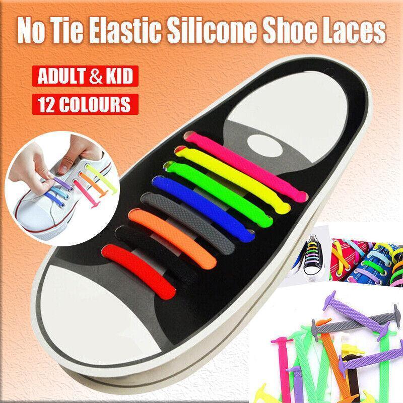 V528-9360101064112-202509301509-00 No Tie Elastic Silicone Shoe Laces 16PCS Shoelaces for Sneakers and Runners - Sky Blue 16PCS - Image 1
