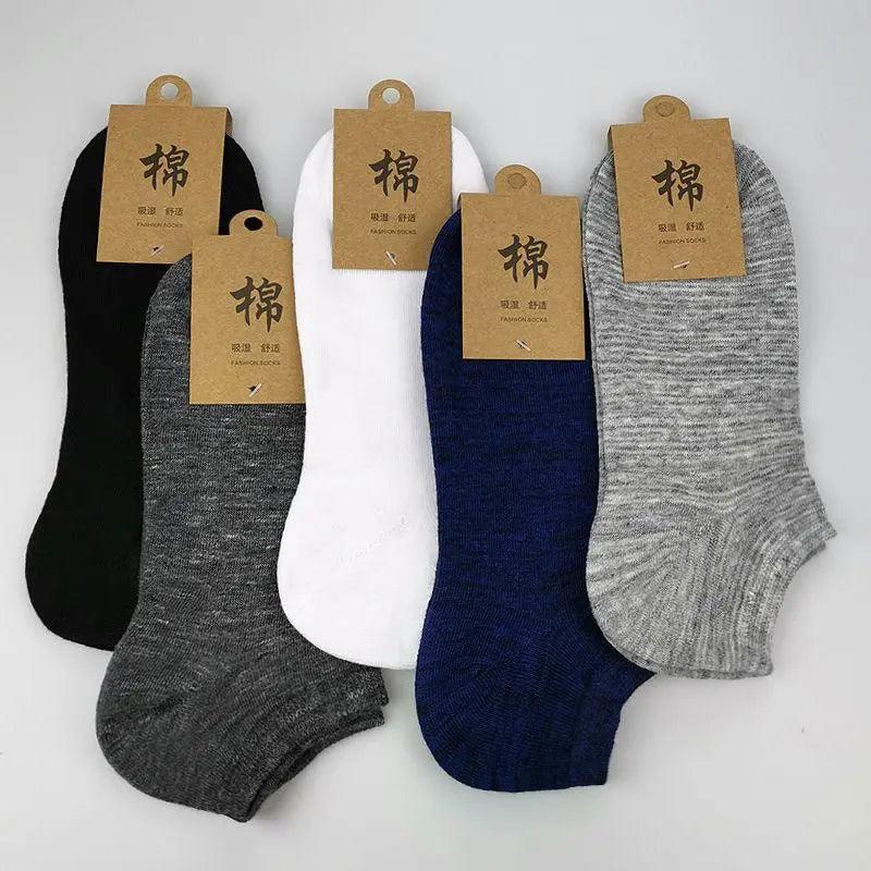 V528-9360312002583-202510010609-00 5X Pairs Low Cut Socks Cotton Soft Breathable Non-Slip Casual Ankle - White (5 Pairs) - Image 1