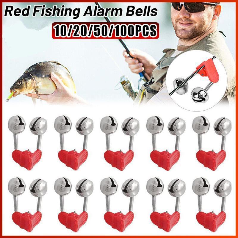 V528-9360312003870-202510011027-00 Up To 100PCS Best Bite Clip Fishing Alarm Bells Plastic Ring Double Rod Hot Red - 10PCS - Image 1
