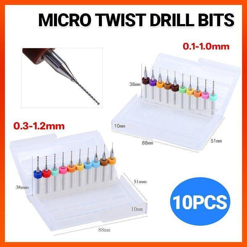 V528-9360312030609-202510010210-00 10X Tungsten Steel Micro Drill Bits 0.1-1.2mm for Rotary Tool - 0.1-1MM - Image 1