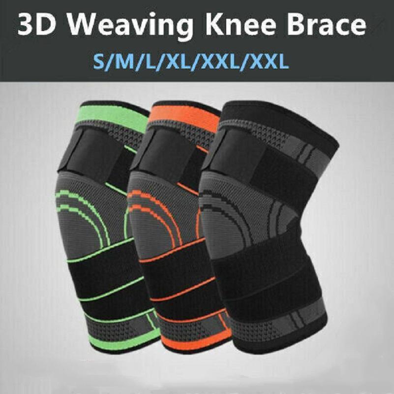 V528-9360312043128-202510010727-00 3D Weaving Knee Brace Breathable Sleeve Support Running Jogging Joint Pain Leg Black - Black-XXXL - Image 1