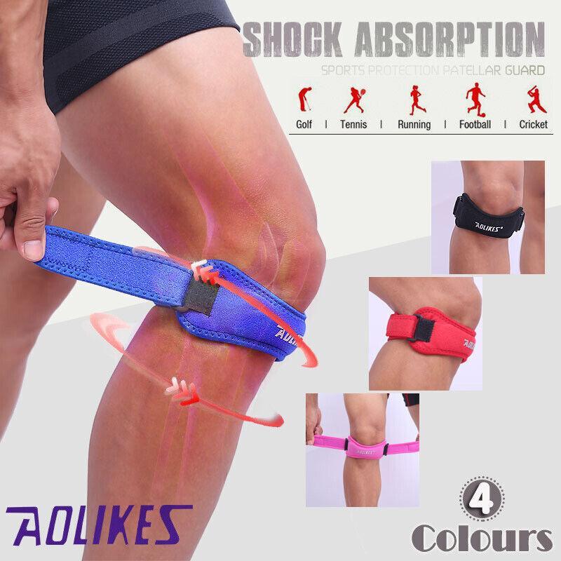 V528-9360312049915-202510010827-00 Aolikes Knee Strap Patella Jumper Gel Runner Tennis Sports Brace Support - Blue - Image 1