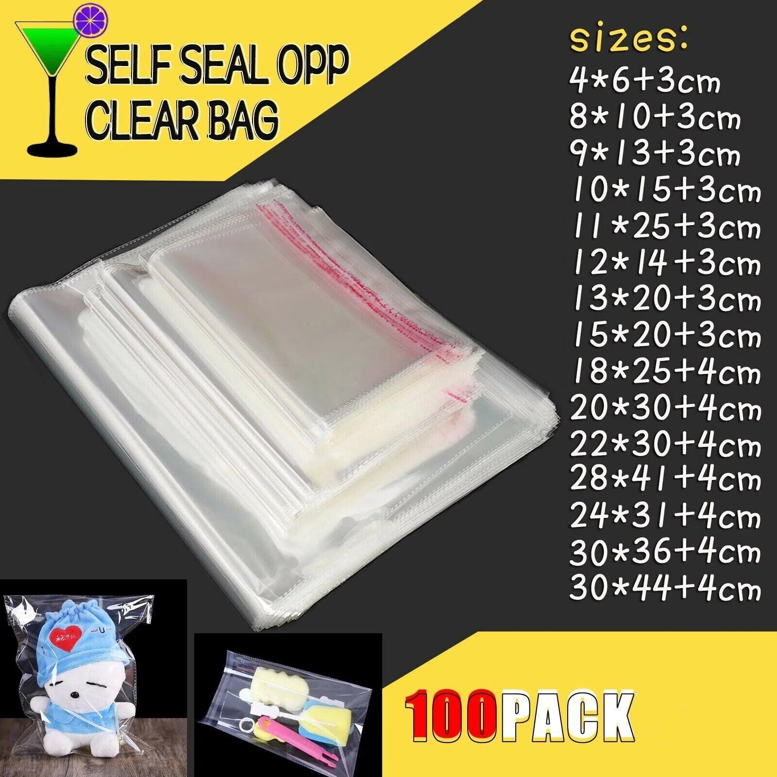 V528-9360312059846-202510011218-00 Multi-size Clear Self-Seal Cellophane Bags - Bulk Adhesive Opp - 8*10+3 - Image 1