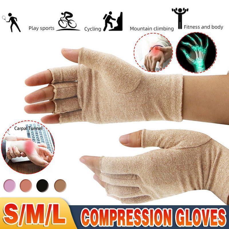 V528-9360312202921-202510010054-00 Brace Arthritis Hand Compression Gloves fingerless gloves Pain Relief Purple - L - Image 1