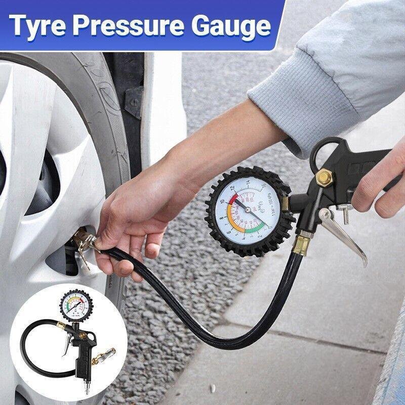 V528-AIRTIRE-BLACK-770689-202509250916-00 Tyre Pressure Gauge Air Tire Inflator Car Motorcycle Pump Hose Compressor Tool - Image 1