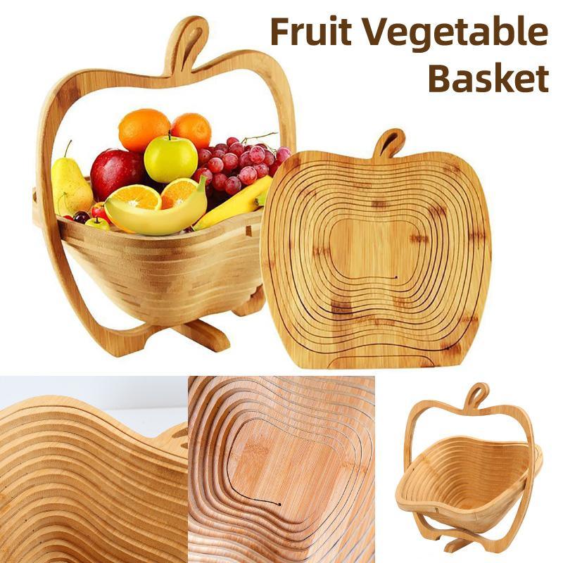 V528-APPLE-611592-202509291900-00 Wooden Fruit and Vegetable Storage Basket for Kitchen Organizing Home Storage - Image 1