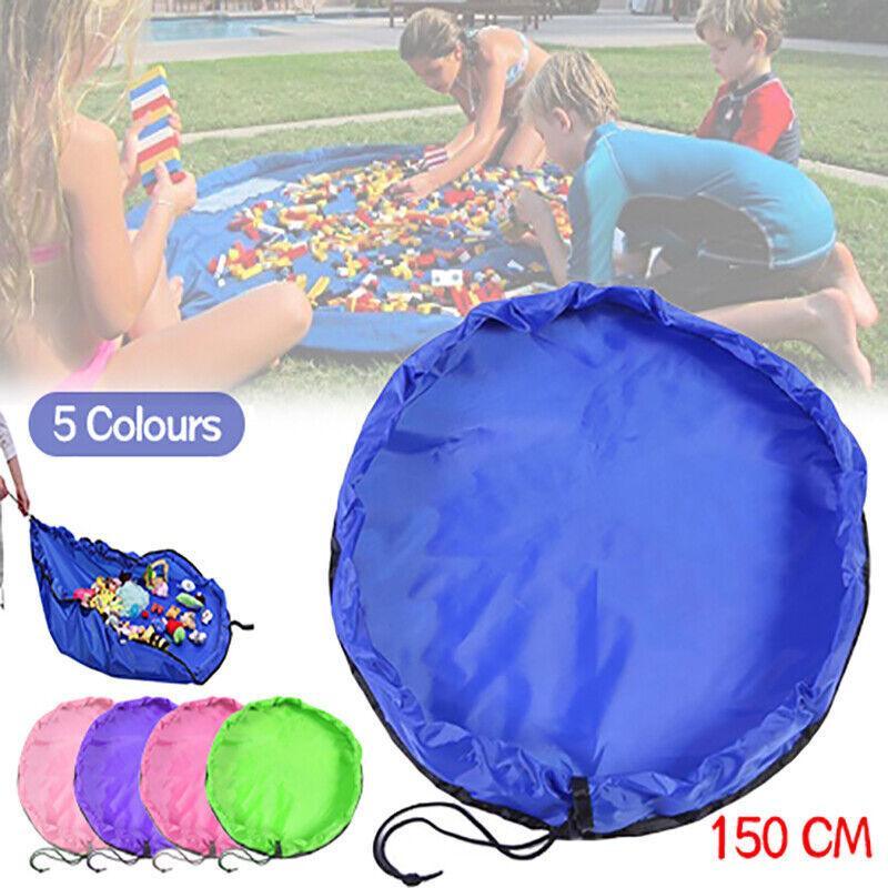 V528-BAG-PURPLE-354710-202509301454-00 150cm Play Mat Bag Portable Toy Storage Organizer with Drawstring Closure - Purple - Image 1