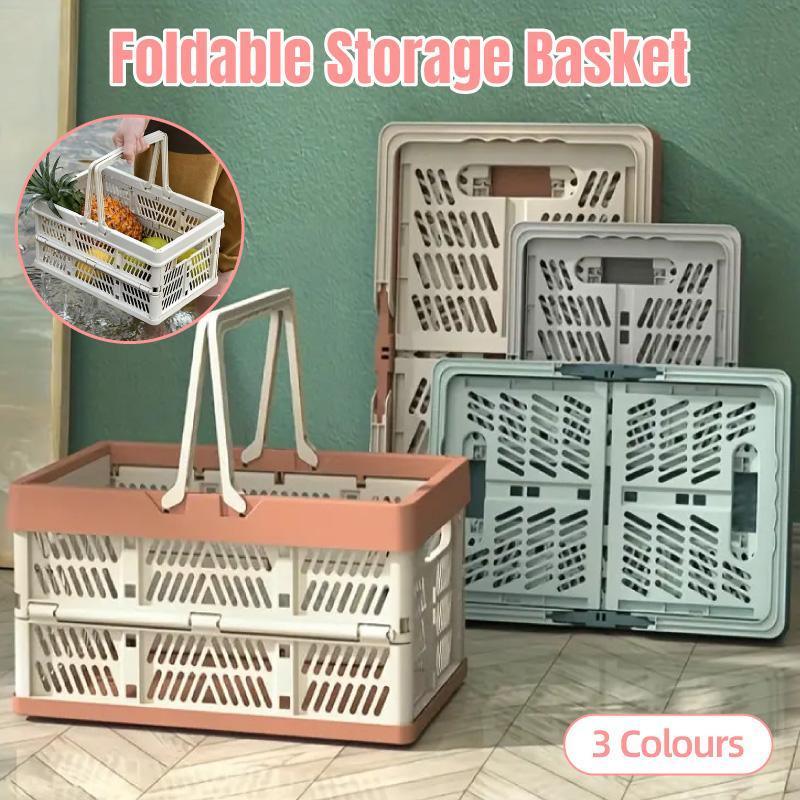 V528-BASKET-BLUE-196182-202509301854-00 Foldable Portable Picnic Basket Lightweight Storage Basket for Outdoor Use - Blue - Image 1