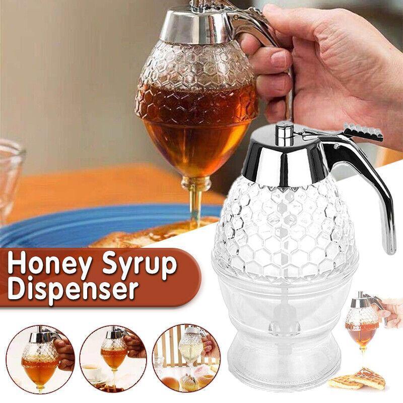 V528-BEEKITCHENPOT-851308-202509251246-00 Honey Syrup Dispenser with Stand Bottom Flow Trigger Jar for Kitchen Use - Image 1
