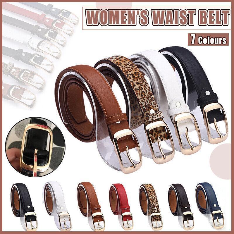 V528-BELT-COFFEE-154894-202509250916-00 Ladies Leather Belt Classic Buckle Fashion Waist Strap for Jeans Dresses Casual - Coffee - Image 1