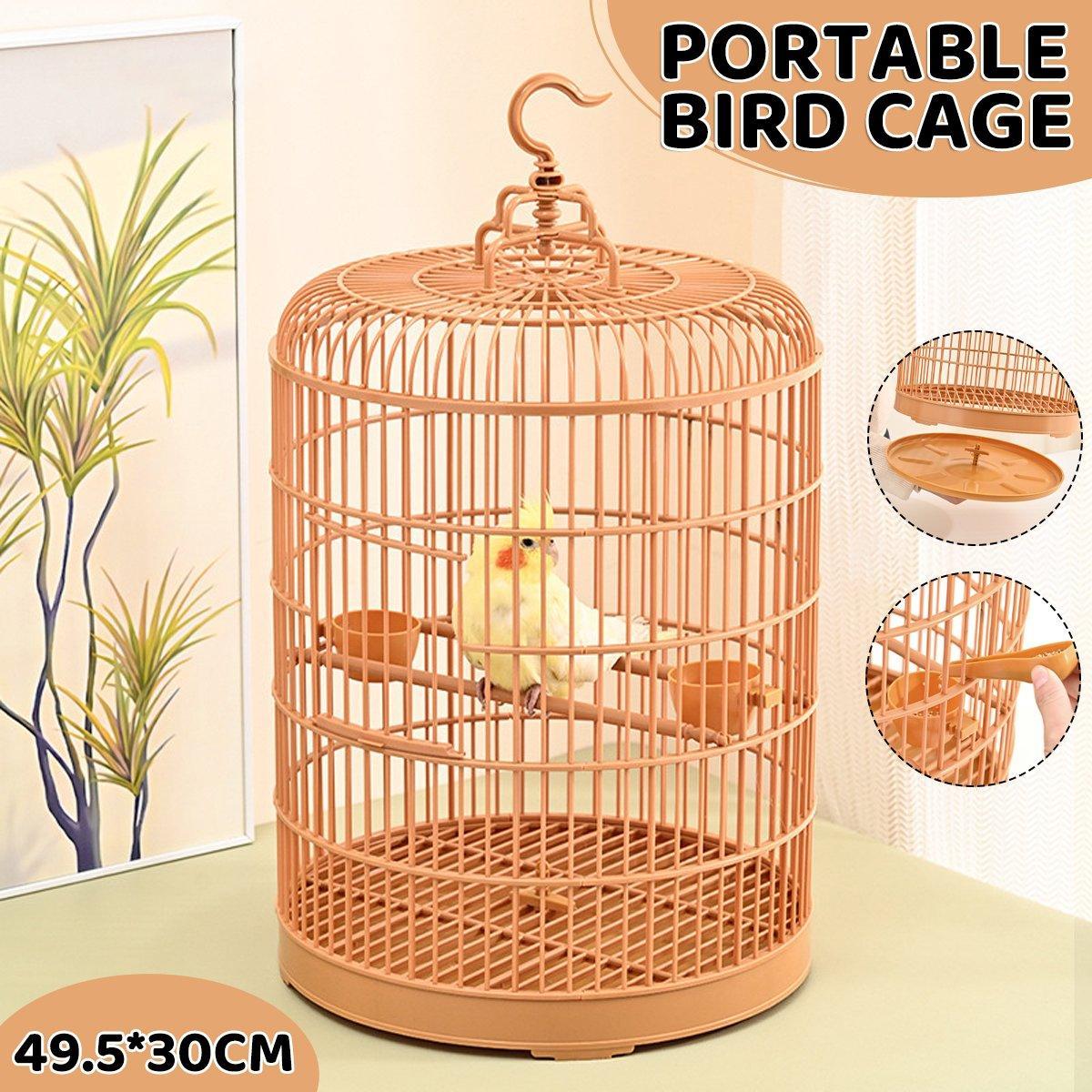V528-BIRD-CAGE-668300-202509251225-00 Luxury Portable Bird Cage Round Design Travel Pet Carrier for Small Birds - Image 1