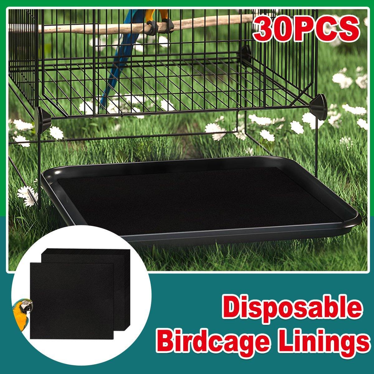 V528-BIRDCAGE-MAT-BLACK-164862-202509251315-00 30pcs Disposable Birdcage Liner Pads Pet Cage Liner Bedding for Birds and Parrot - Image 1