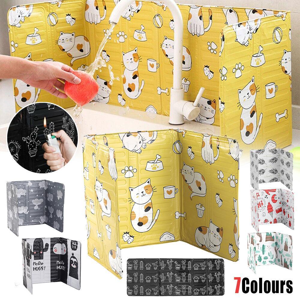 V528-BLACKRABBIT-144806-202510010145-00 Kitchen Oil Splash Guard Wall Foil Protector Stove Cover Removable Baffle Screen - Black Rabbit - Image 1