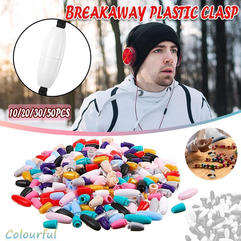 V528-BREAKAWAYCLASPS-10PCS-COLORS-279814-202510010718-00 10-50X Breakaway Plastic Clasps for Silicone Necklace and Lanyard Pop Fittings - 10PCS - Image 1