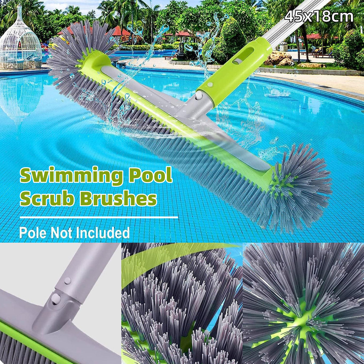 V528-BRUSH-548467-202509251630-00 Swimming Pool Cleaning Brush Corner Scrub Brush Pool Wall Floor Cleaner Tool - Image 1