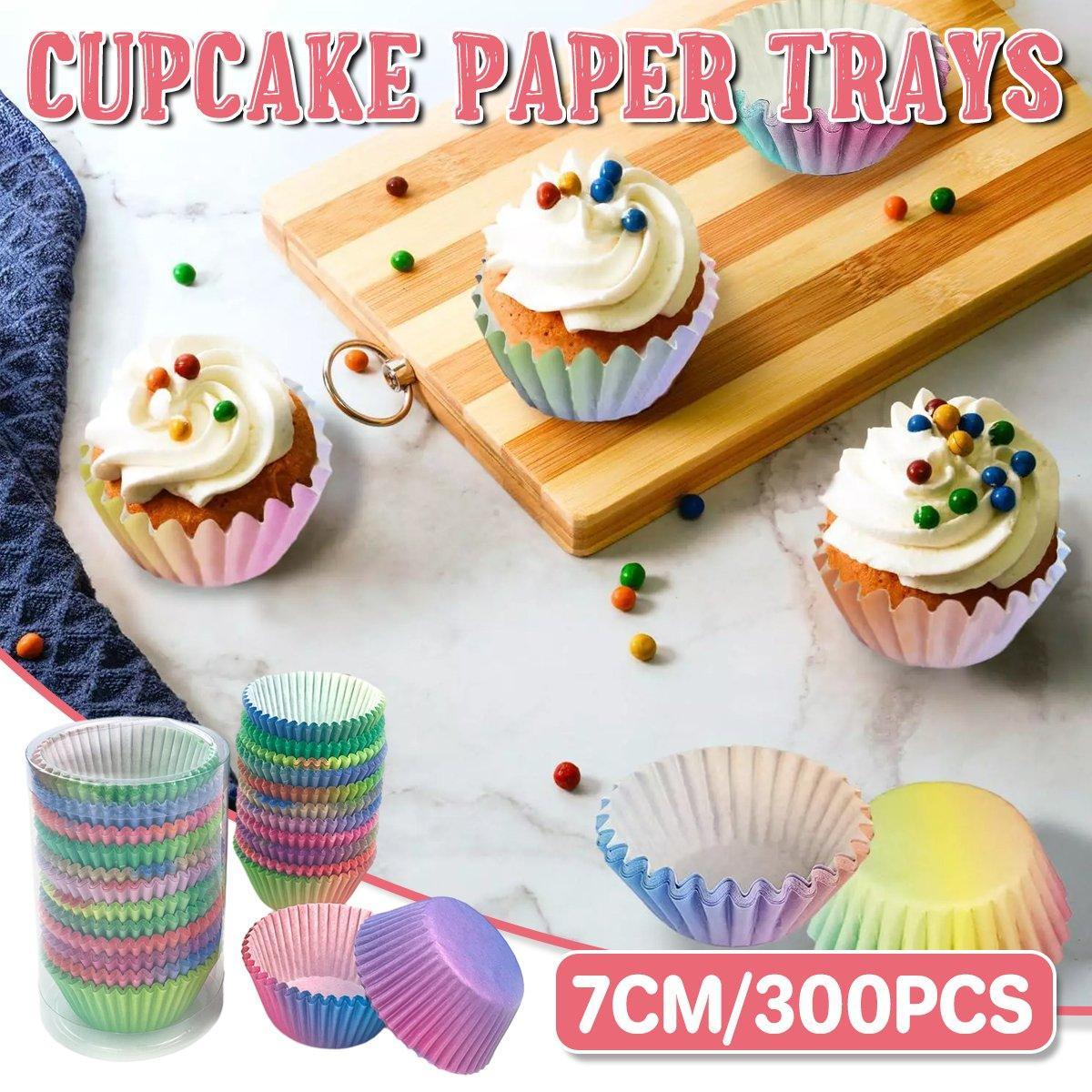 V528-CAKE-PAPER-HOLDER-300PCS-471335-202509291600-00 300pcs Gradient Colour Cupcake Paper Cases Baking Moulds Muffin Liners Set - Image 1