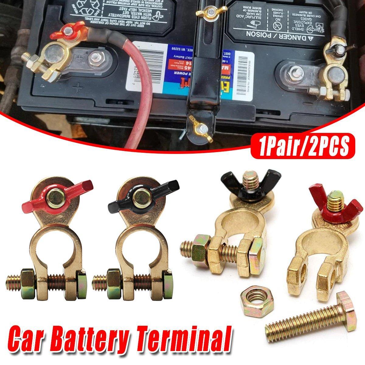 V528-CAR-BATTERY-CLAMP-1PAIR-672758-202509251503-00 2pcs Car Battery Clamp Connector Heavy Duty Cable Battery Head Terminal Kit - Image 1