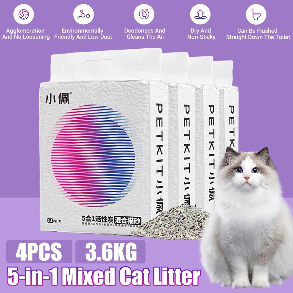 V528-CAT-LITTER-4PCS-395040-202509291718-00 5in1 Cat Litter Mix with Bentonite and Activated Charcoal Deodorizer 7LDust Free - Image 1