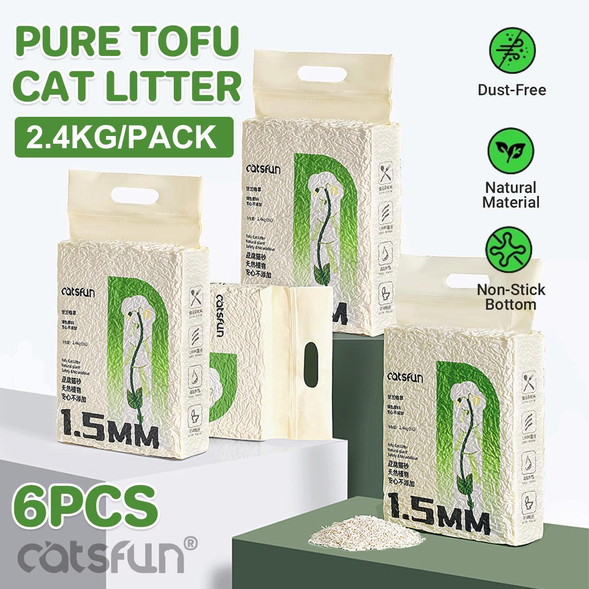 V528-CAT-LITTER-6PCS-749133-202509251020-00 6pcs Tofu Cat Litter Odour Control Dust Free Fast Clumping and Quick Absorption - Image 1