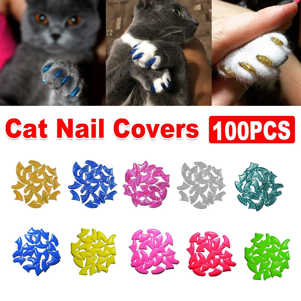 V528-CAT-PAWL-SLEEVE-ZH6-XS-332269-202509301936-00 100PCS Anti Scratch Paw Covers for Cats and Kittens Nail Protector Soft Paw - Shiny-XS - Image 1