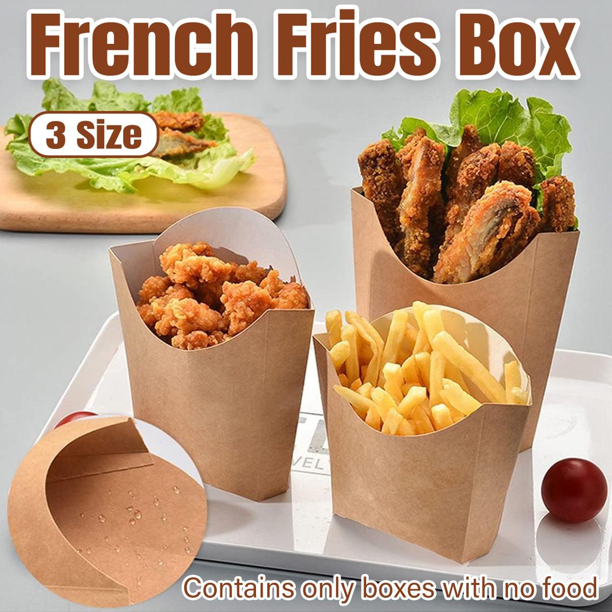 V528-CHIPS-BOX-100PCS-597273-202510010436-00 100pcs Kraft Paper Popcorn Box Folding Baking Box Party Snack Treat Container - 11.6x9.1cm - Image 1