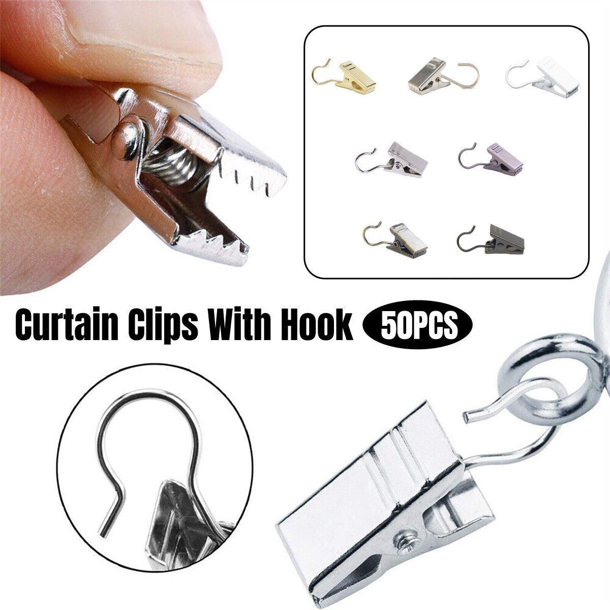 V528-CLAMP-COPPER-50PCS-173525-202510011145-00 50PCS Stainless Steel Curtain Clip Hooks Strong Load-bearing Shower Accessories - Copper - Image 1