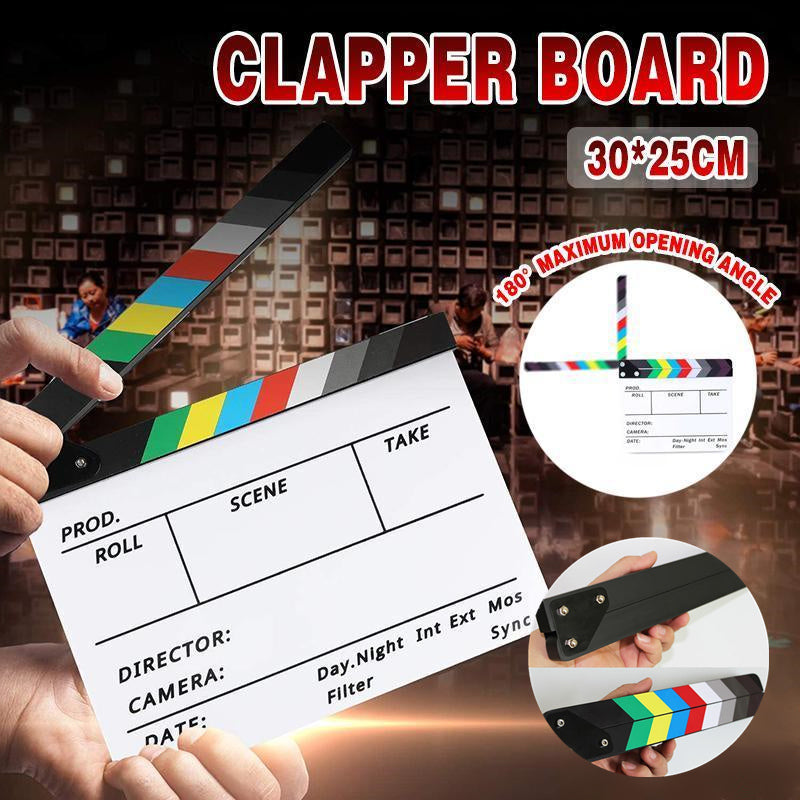 V528-CLAPPERBOARD-11359-202509251155-00 Acrylic Clapboard Dry Erase Director Film Movie Action Clapper Clap Board Slate - Image 1