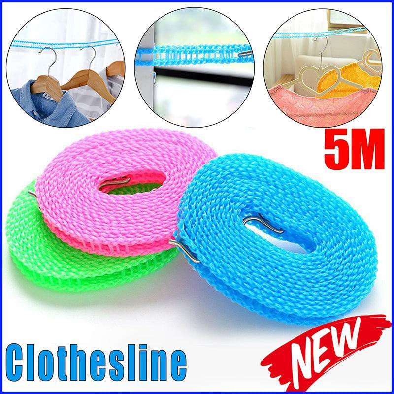 V528-CLOTHESLINE-BLUE-5M-465445-202509251445-00 Portable 5M Travel Clothes Line Washing Rope Non Slip Airer Laundry Clothesline - Blue - Image 1