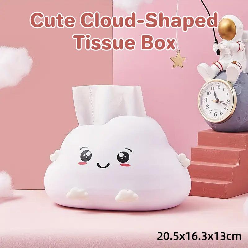 V528-CLOUDS-385862-202509251521-00 Cute Cartoon Clouds Plastic Tissue Box Desktop Drawer Organizer Storage Box - Image 1