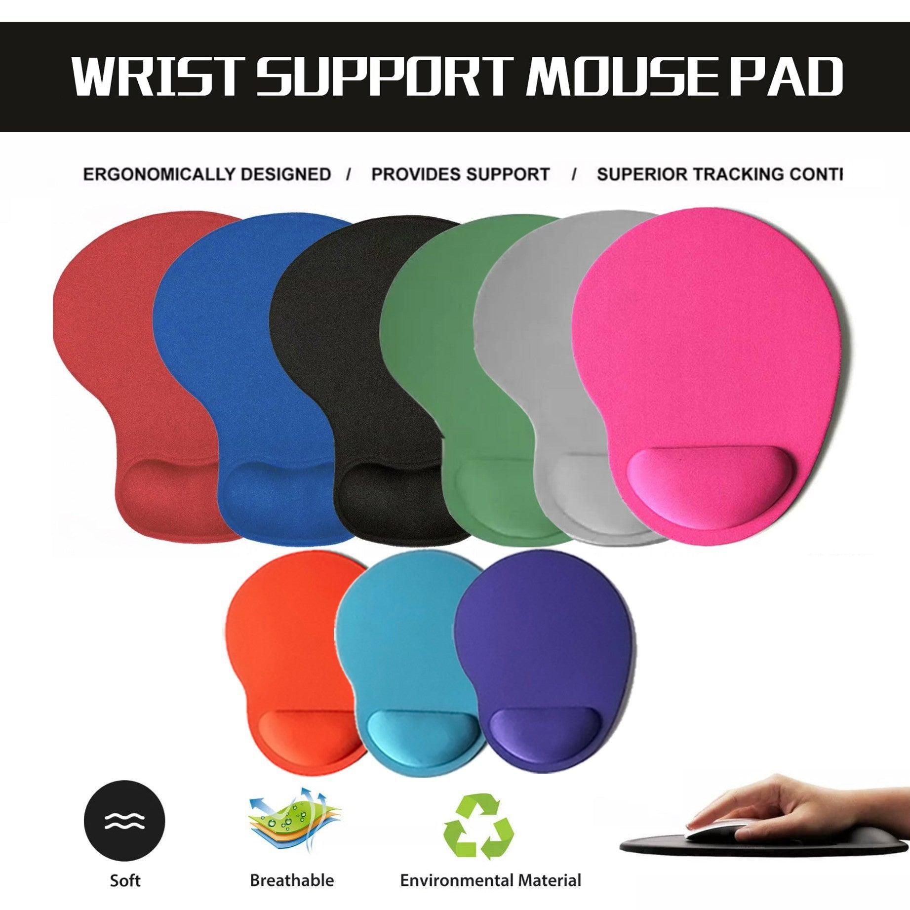 V528-COLOUR-RED57796-202510010327-00 Comfort Mouse Pad with Built In Wrist Support Non Slip Ergonomic Mice Mat - Red - Image 1