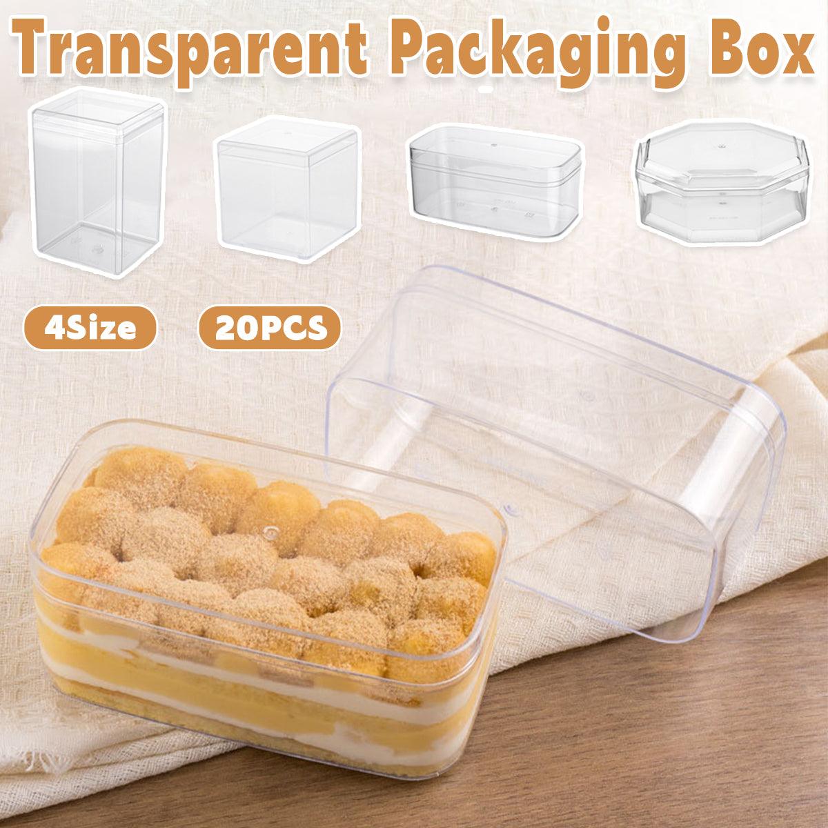 V528-COOKIE-BOX-20PCS-610686-202510010454-00 20pcs Transparent Biscuit Box Plastic Cake Box Pastry Dessert Storage Container - 7.5x7.5CM - Image 1