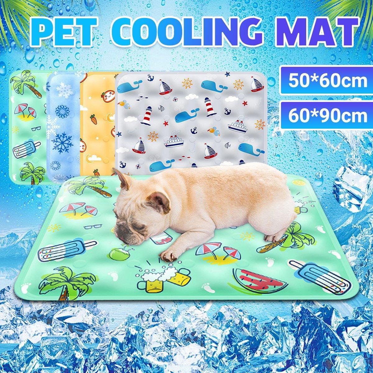 V528-COOL-PAD-GREEN-XL-191650-202509301209-00 Cooling Ice Mat for Pets Summer Dog and Cat Cooling Pad Comfortable Pet Bed - Green - 60x90cm - Image 1
