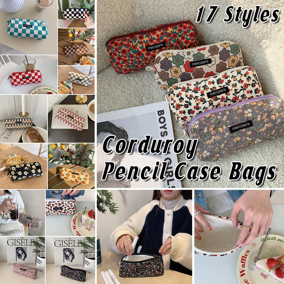 V528-CORDUROY-PENCIL-CASE-BABYXZS-749006-202509301345-00 Large Capacity Pencil Case Organiser Bag Stationery Holder School Travel Pouch - Baby Bear - Image 1