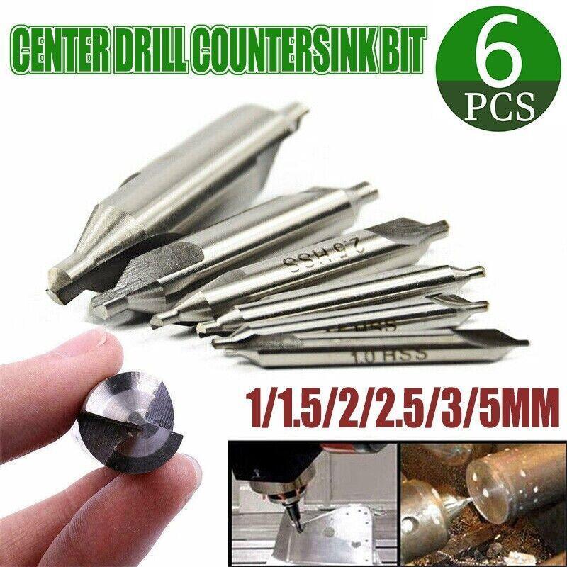 V528-COUNTERSINKBIT-6PCS-297953-202509291545-00 6Pcs Combined Center Drill Countersink Bit Lathe Mill Tackle Kit High Speed - Image 1